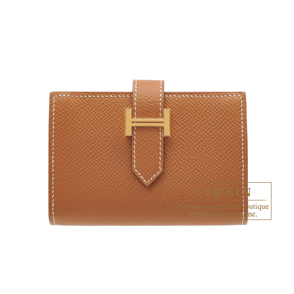 Hermes　Bearn Mini wallet　Gold　Epsom leather　Gold hardware