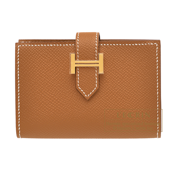 Hermes　Bearn card case　Gold　Epsom leather　Gold hardware