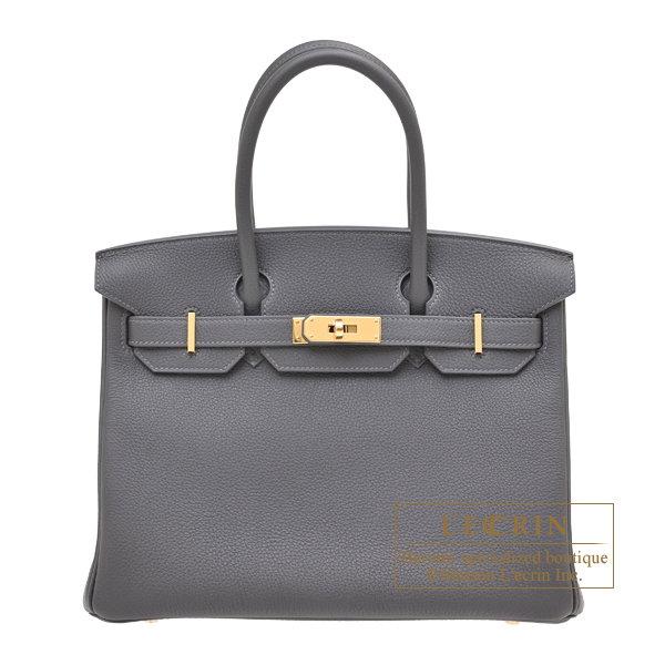 Hermes Birkin bag 30 Ardoise Togo leather Gold hardware