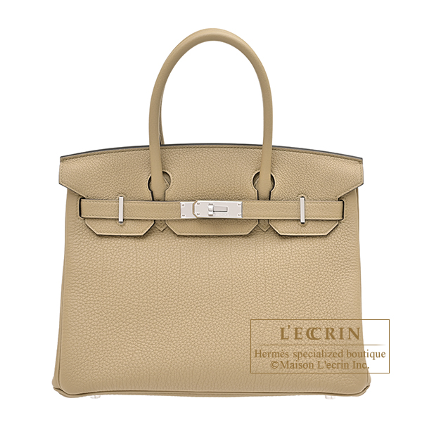 Hermes Birkin bag 30 Poussiere Togo leather Silver hardware