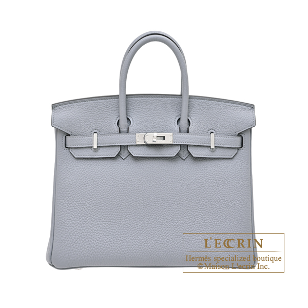 Hermes Birkin bag 25 Gris pantin Togo leather Silver hardware