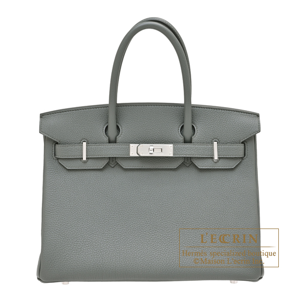 Hermes Birkin bag 30 Vert amande Togo leather Silver hardware