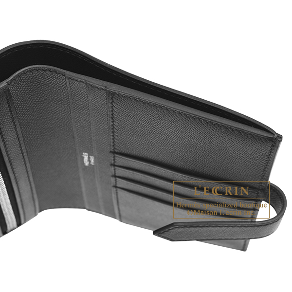 Hermes Bearn Compact Monochrome So-black Black Madame leather Black hardware