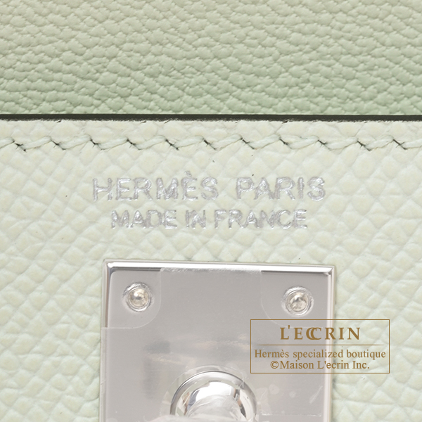 Hermes Kelly en desordre 20 Sellier Vert fizz Epsom leather Silver hardware