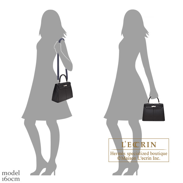 Hermes Kelly Padded bag 25 Sellier Black Swift leather Silver hardware