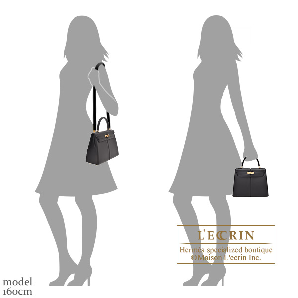Hermes Kelly Padded bag 25 Sellier Black Swift leather Gold hardware