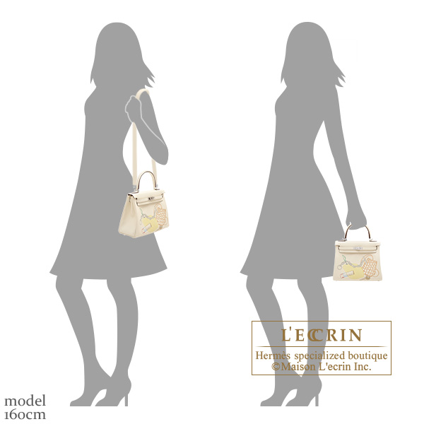 Hermes Kelly In Out bag 25 Retourne Nata Swift leather Silver hardware