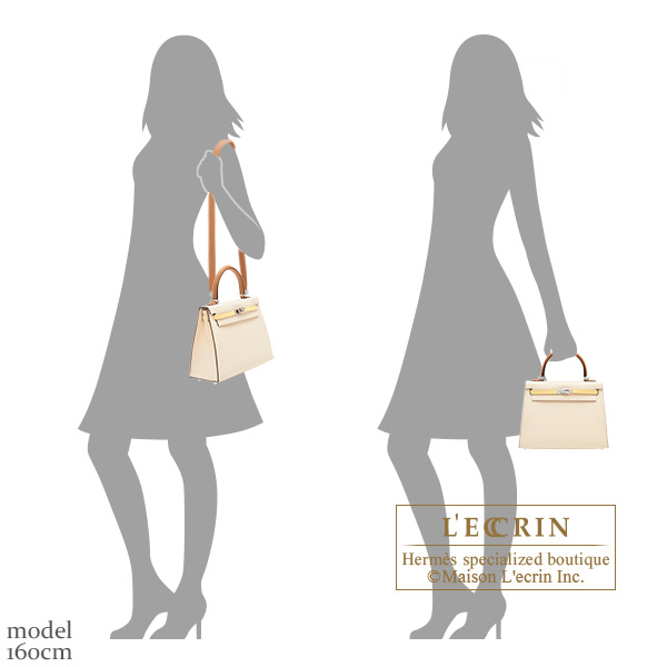 Hermes Kelly Tricolore bag 25 Sellier Nata/Jaune poussin/Sesame Epsom leather Silver hardware