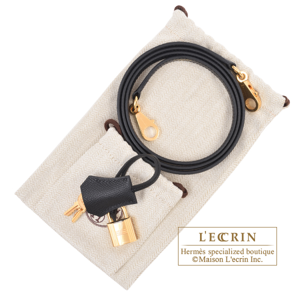 Hermes Personal Kelly bag 25 Sellier Black/ Rouge coeur Epsom leather Gold hardware