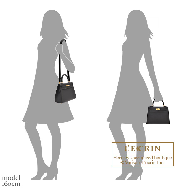 Hermes Personal Kelly bag 25 Sellier Black/ Rouge coeur Epsom leather Gold hardware