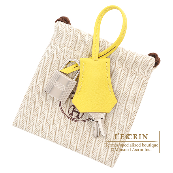 Hermes Birkin Verso bag 25 Lime/ Blue bleuet Novillo leather Silver hardware