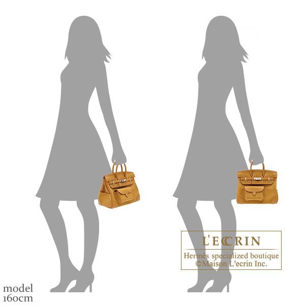 Hermes Birkin Cargo bag 25 Desert/Sesame Canvas/Swift leather Silver hardware