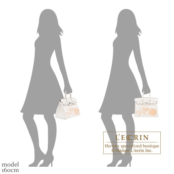 Hermes Birkin In and Out bag 25 White Swift leather Silver hardware