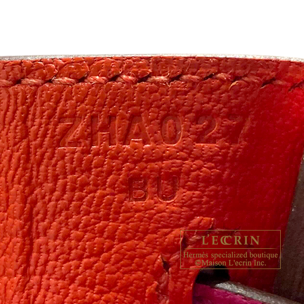 Hermes Birkin 25 Verso Magnolia & Capucine Bag Palladium Hardware