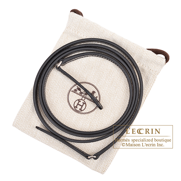 Hermes Kelly Long To Go Black Box calf leather Silver hardware