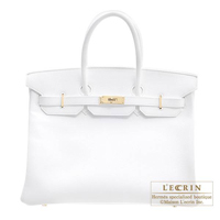 Hermes　Birkin bag 35　White　Epsom leather　Gold hardware