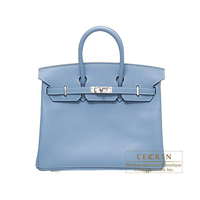 Hermes　Birkin bag 25　Blue jean　Epsom leather　Silver hardware