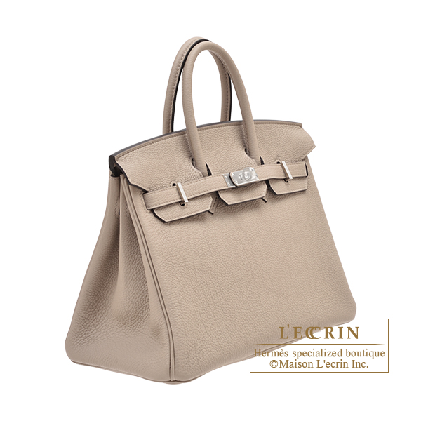 Hermes Birkin bag 40 Gris tourterelle Clemence leather Silver hardware