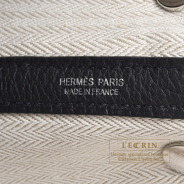 Hermes Bag Garden Party 30 Bag Black Canvas / Craie Negonda Leather Pa –  Mightychic