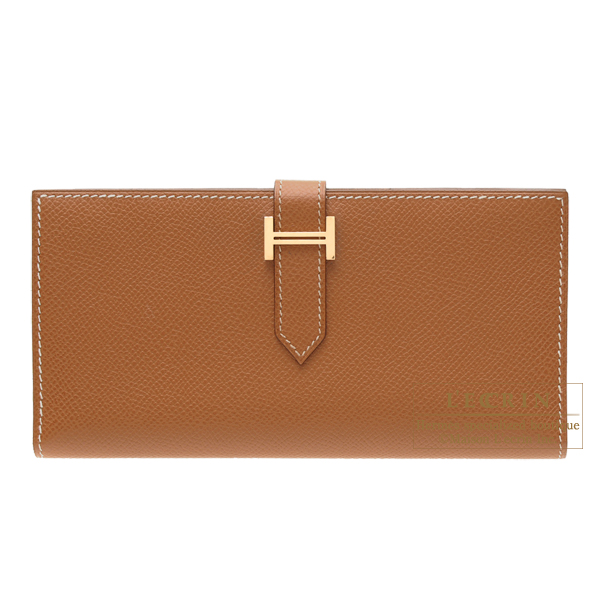 Hermes　Bearn bi-fold wallet　Gold　Epsom leather　Gold hardware