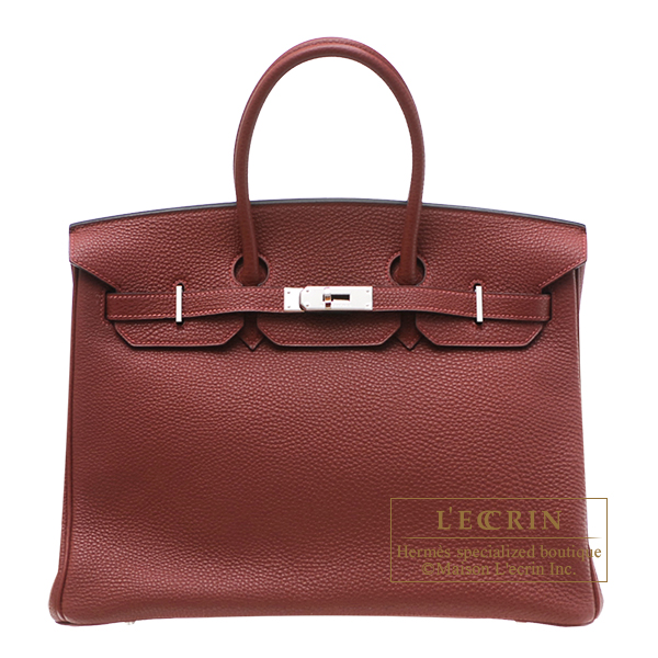 Hermes　Birkin bag 35　Rouge H　Clemence leather　Silver hardware