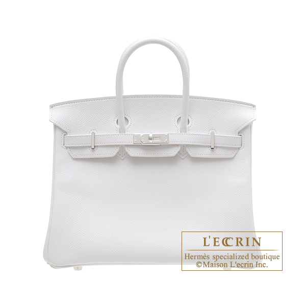 Hermes　Birkin bag 25　White　Epsom leather　Silver hardware