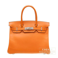 Hermes　Birkin bag 30　Orange　Swift leather　Silver hardware