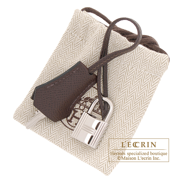 Hermes Birkin bag 25 Chocolat Togo leather Silver hardware