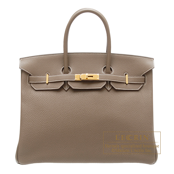 Hermes　Birkin bag 35　Etoupe grey　Togo leather　Gold hardware