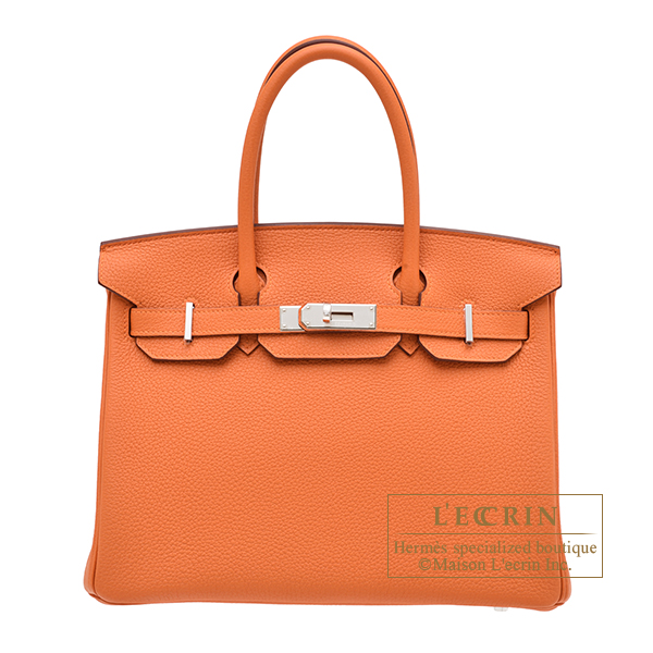 Hermes　Birkin bag 30　Orange　Togo leather　Silver hardware