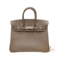 Hermes　Birkin bag 25　Etoupe grey　Epsom leather　Silver hardware