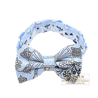 Hermes　Noeud Papillon　Fleurs et papillons de tissu　Blue Oxford/　Black/White　Silk