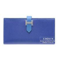 Hermes　Bearn Soufflet　Blue electric/Mykonos　Epsom leather　Silver hardware