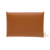 Hermes　Calvi　Gold　Epsom leather