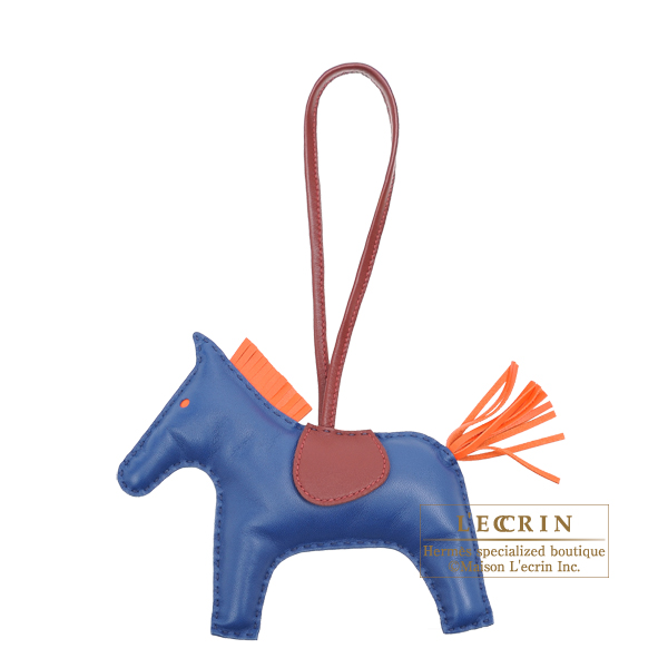 Hermes　Rodeo charm GM　Blue de malte/　Orange poppy　Agneau