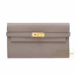 Hermes　Kelly wallet long　Gris asphalt　Epsom leather　Gold hardware
