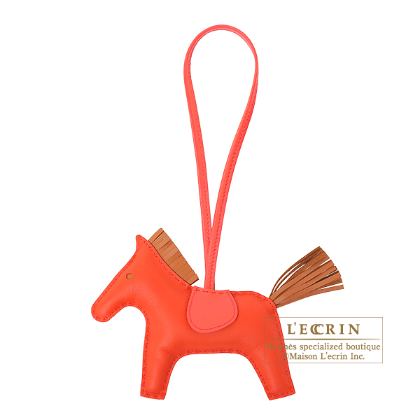 Hermes　Rodeo charm MM　Rouge indien/　Gold　Agneau