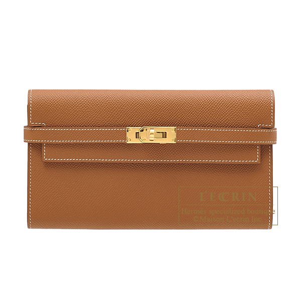 Hermes　Kelly wallet long　Gold　Epsom leather　Gold hardware