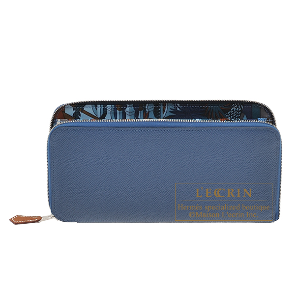 Hermes　Azap　Silk In Long　Deep blue/　Blue paradise　Epsom leather/　Silk　Silver hardware