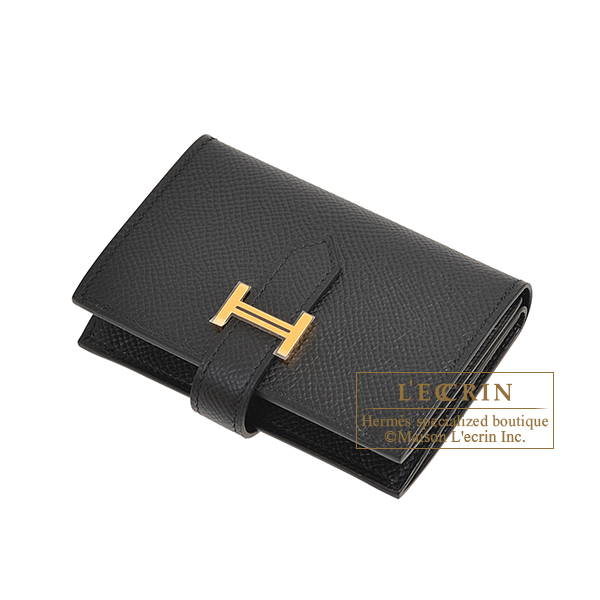 Hermes Bearn Mini Wallet Gold Epsom Gold Hardware