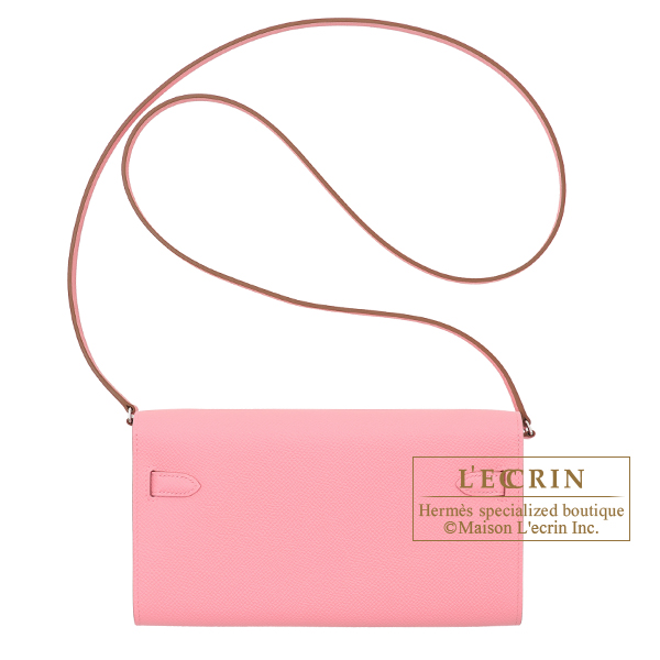 Hermes　Kelly Long To Go　Rose confetti　Epsom leather　Silver hardware