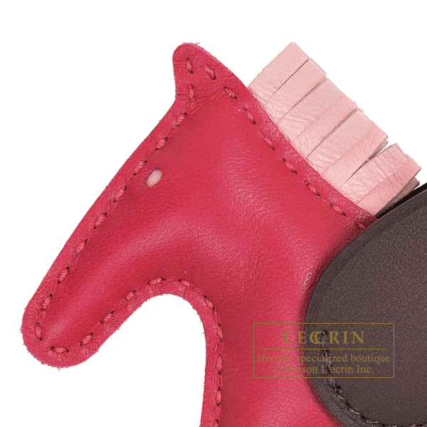 Hermes Rodeo Pegase Horse Bag Charm Framboise/Rouge Sellier/Rose