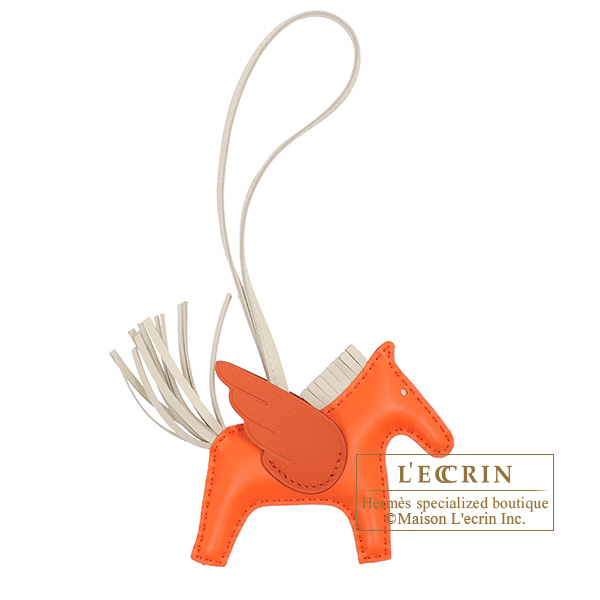 Hermes Orange Poppy/Craie/Terre Battue Pegasus Horse Rodeo Bag