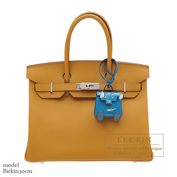 Hermès Kelly Quelle Idole Bag Charm Blue Izmir, Jaune Bourgeon, Blue B