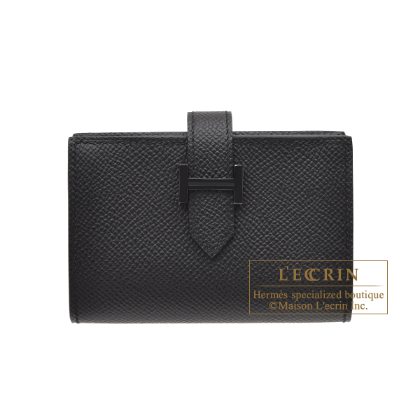 Hermes　Bearn Mini Monochrome　So-black　Black　Epsom leather　Black hardware
