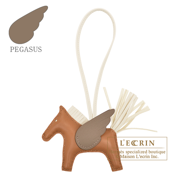 Hermes　Rodeo charm Pegasus PM　Gold/Craie/Etoupe grey　Agneau/Swift leather