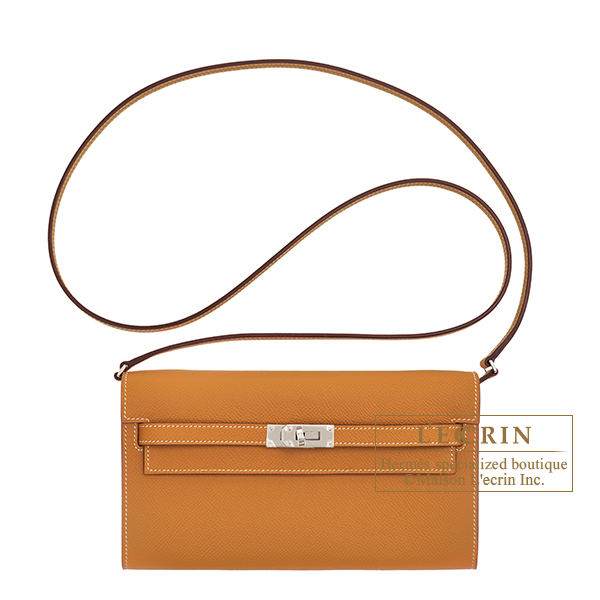 Hermes　Kelly Long To Go　Toffee　Epsom leather　Silver hardware