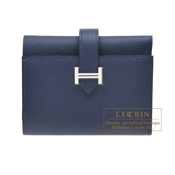 Hermes　Bearn Conbine　Blue navy　Epsom leather　Silver hardware