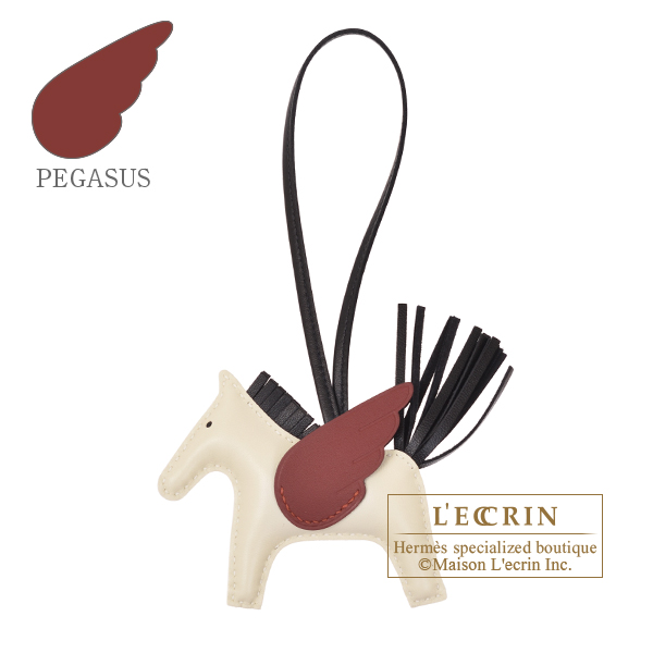 Hermes　Rodeo charm Pegasus PM　Craie/Black/Rouge H　Agneau/Swift leather