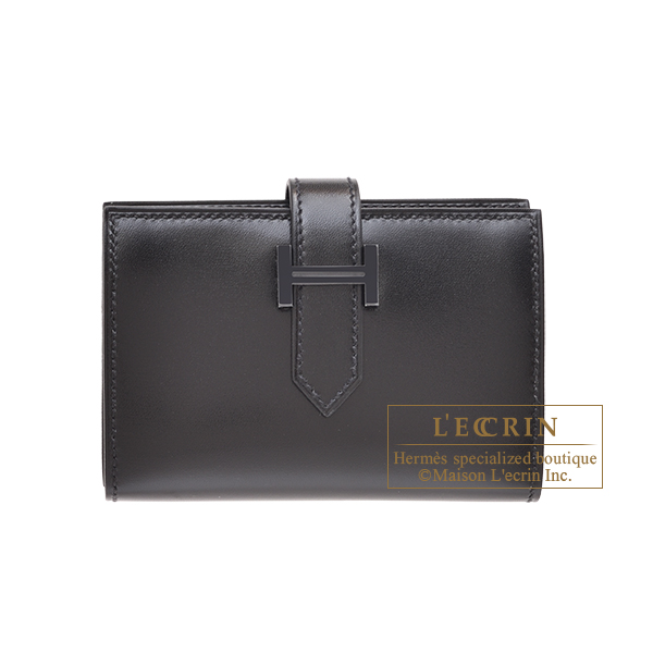 Hermes　Bearn Mini Monochrome　So-black　Black　Box calf leather　Black hardware